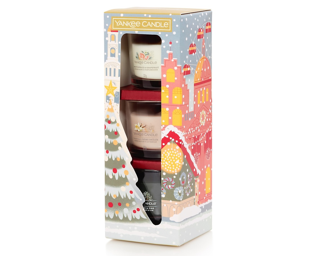 YC Passport to the Holidays 3 Filled Votive Gift Set